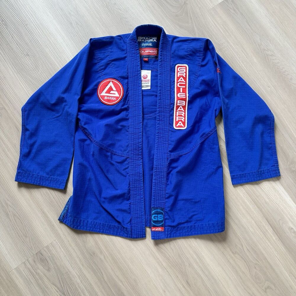 Gracie Barra Wear Jiu Jitsu Blue Ripstop Long Sleeve Kimono Top Youth Size Y6